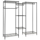 Convertible Clothes Organizer with L-shape and Horizontal Installation-Black by LJGDeals