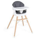 Convertible High Chair for Babies and Toddlers Solid Wood Baby Feeding Chair with 3-Position Adjustable Tray by LJGDeals