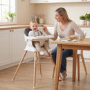 Convertible High Chair for Babies and Toddlers Solid Wood Baby Feeding Chair with 3-Position Adjustable Tray