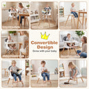 Convertible High Chair for Babies and Toddlers Solid Wood Baby Feeding Chair with 3-Position Adjustable Tray by DirectDeals