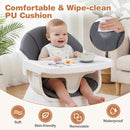 Convertible High Chair for Babies and Toddlers Solid Wood Baby Feeding Chair with 3-Position Adjustable Tray