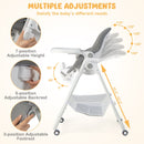 Convertible Infant Dining Chair with 5 Backrest and 3 Footrest Positions
