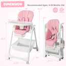 Convertible Infant Dining Chair with 5 Backrest and 3 Footrest Positions