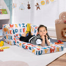 2-in-1 Convertible Kids Sofa with Velvet Fabric by LJGDeals