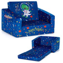 2-in-1 Convertible Kids Sofa with Velvet Fabric by LJGDeals