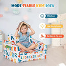 2-in-1 Convertible Kids Sofa with Velvet Fabric by LJGDeals