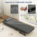 3-in-1 Convertible Sofa Bed with 5-Position Adjustable Backrest and Lumbar Pillow-Gray
