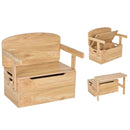 3-in-1 Kids Convertible Storage Bench Wood Activity Table and Chair Set by LJGDeals