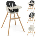 3-in-1 Convertible Wooden High Chair with Cushion by LJGDeals