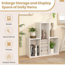 Convex Bookshelf with 3 Open Shelves and Anti-Tip Device