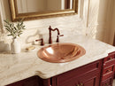 Copper Brass Sink - Oval Drop-In Engraved Bathroom Sink