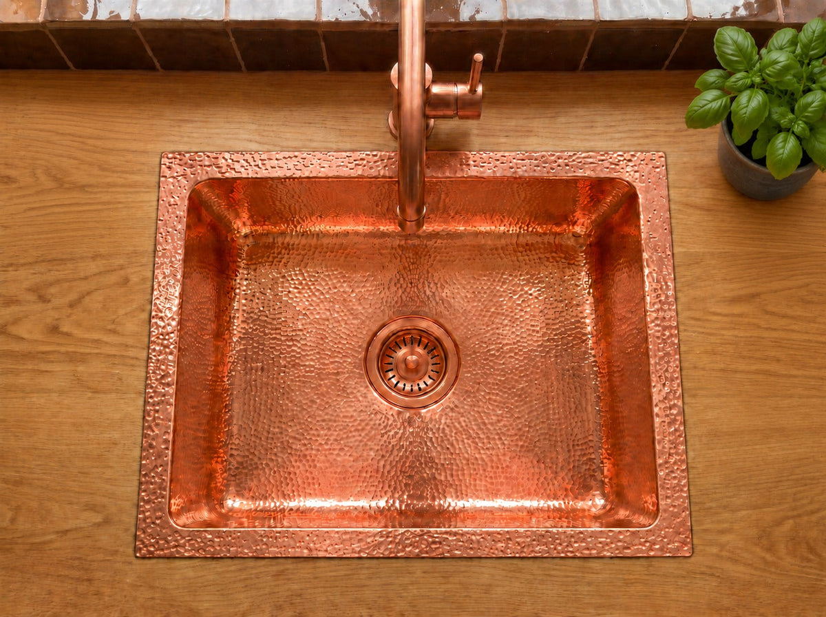 Copper Kitchen Sink - Hammered Island sink, photo 4 of 8