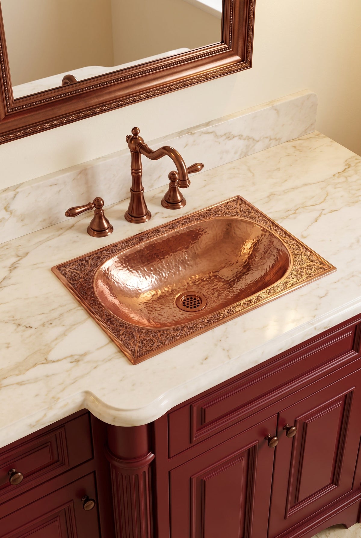 Copper Oval Drop-in Sink, photo 4 of 9