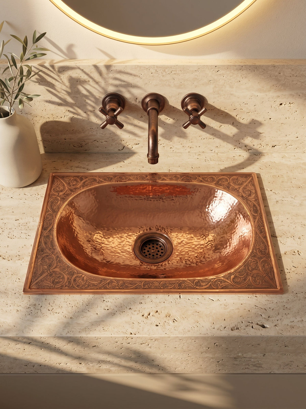 Copper Oval Drop-in Sink