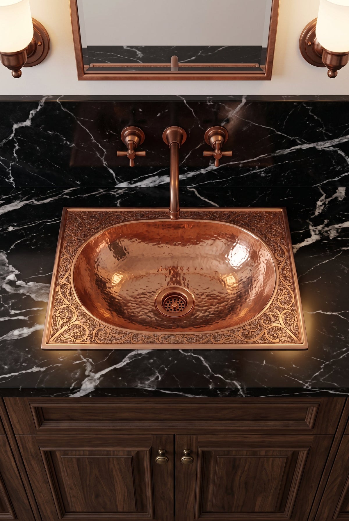 Copper Oval Drop-in Sink, photo 2 of 9