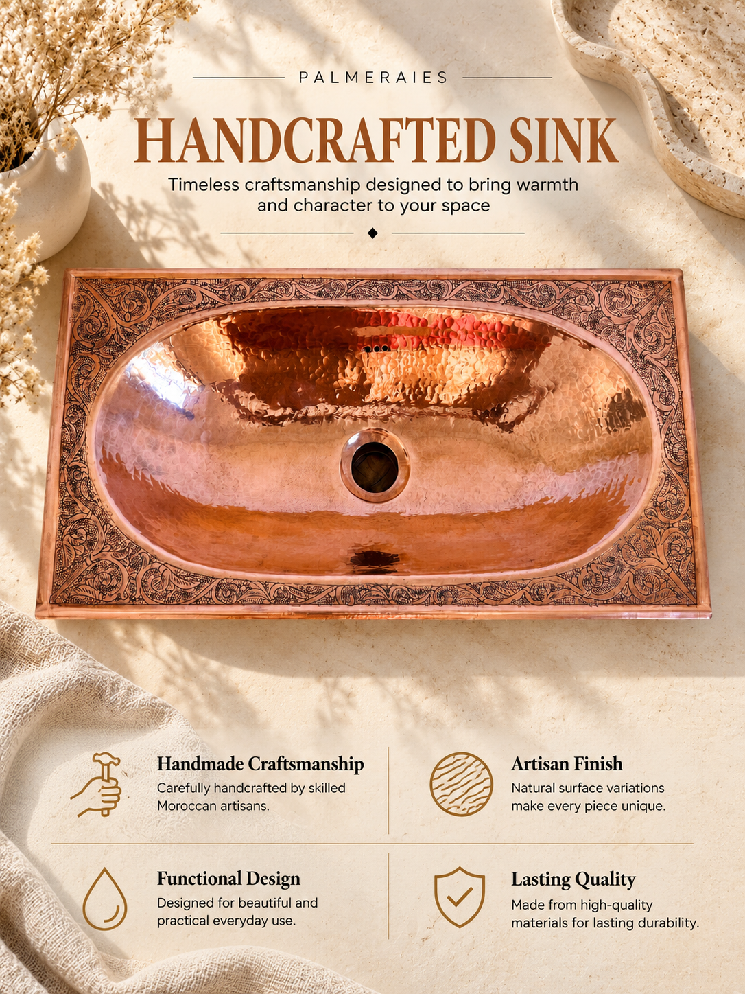 Copper Oval Drop-in Sink, photo 5 of 9