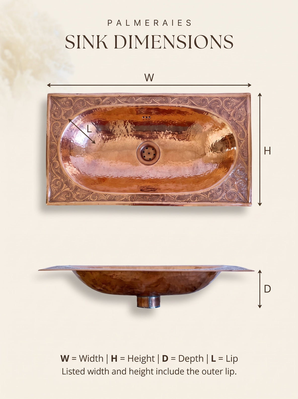 Copper Oval Drop-in Sink, photo 7 of 9