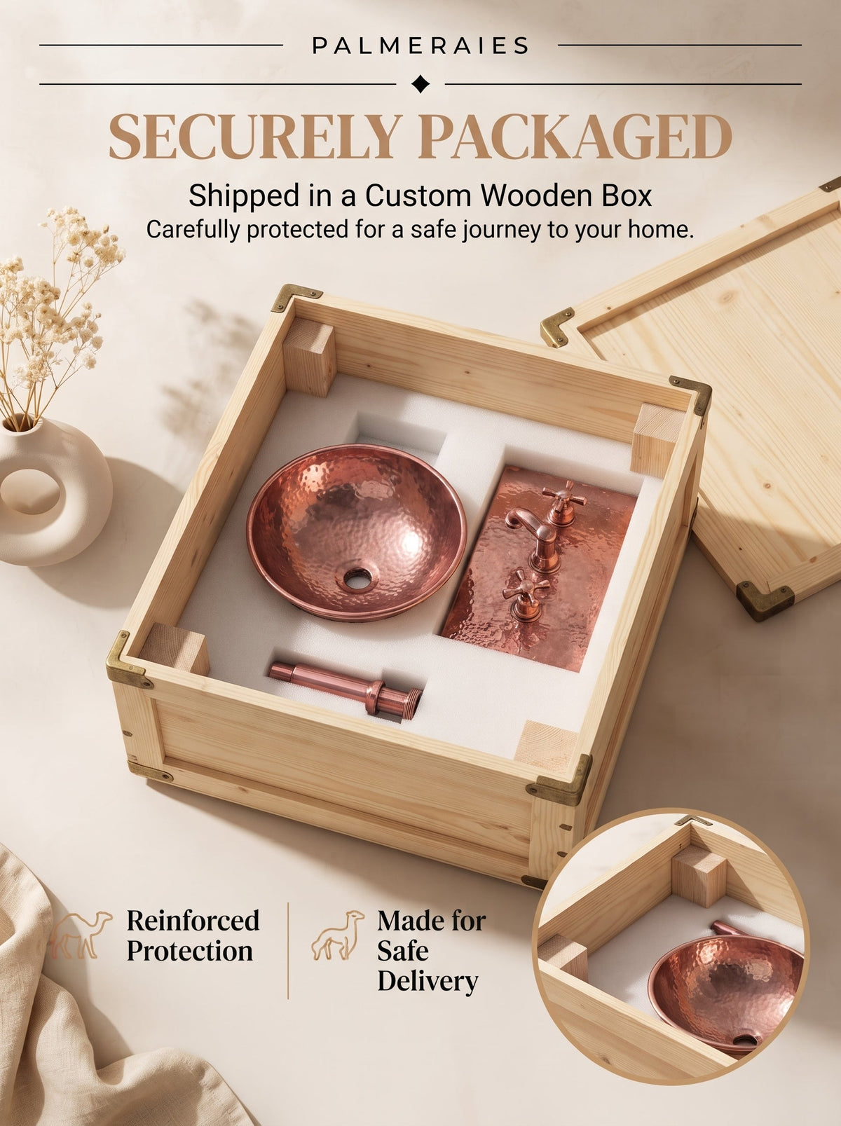 Copper Wall Mount Sink With Faucet, photo 6 of 7