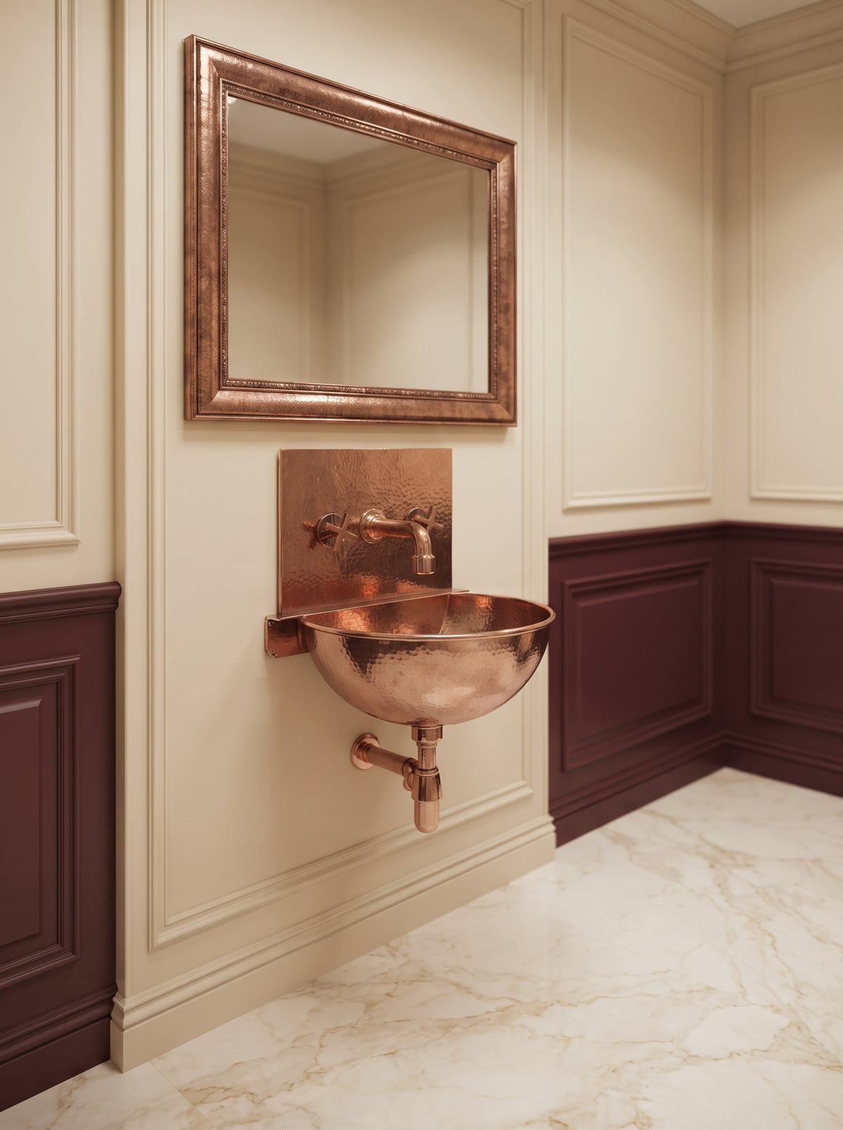 Copper Wall Mount Sink With Faucet, photo 4 of 7