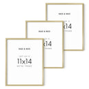 11x14 in, Set of 3, Gold Aluminum