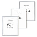 11x14 in, Set of 3, Silver Aluminum