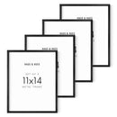 11x14 in, Set of 4, Black Aluminum