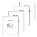 11x14 in, Set of 4, White Aluminum
