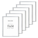 11x14 in, Set of 6, Silver Aluminum