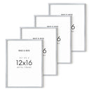 12x16 in, Set of 4, Silver Aluminum