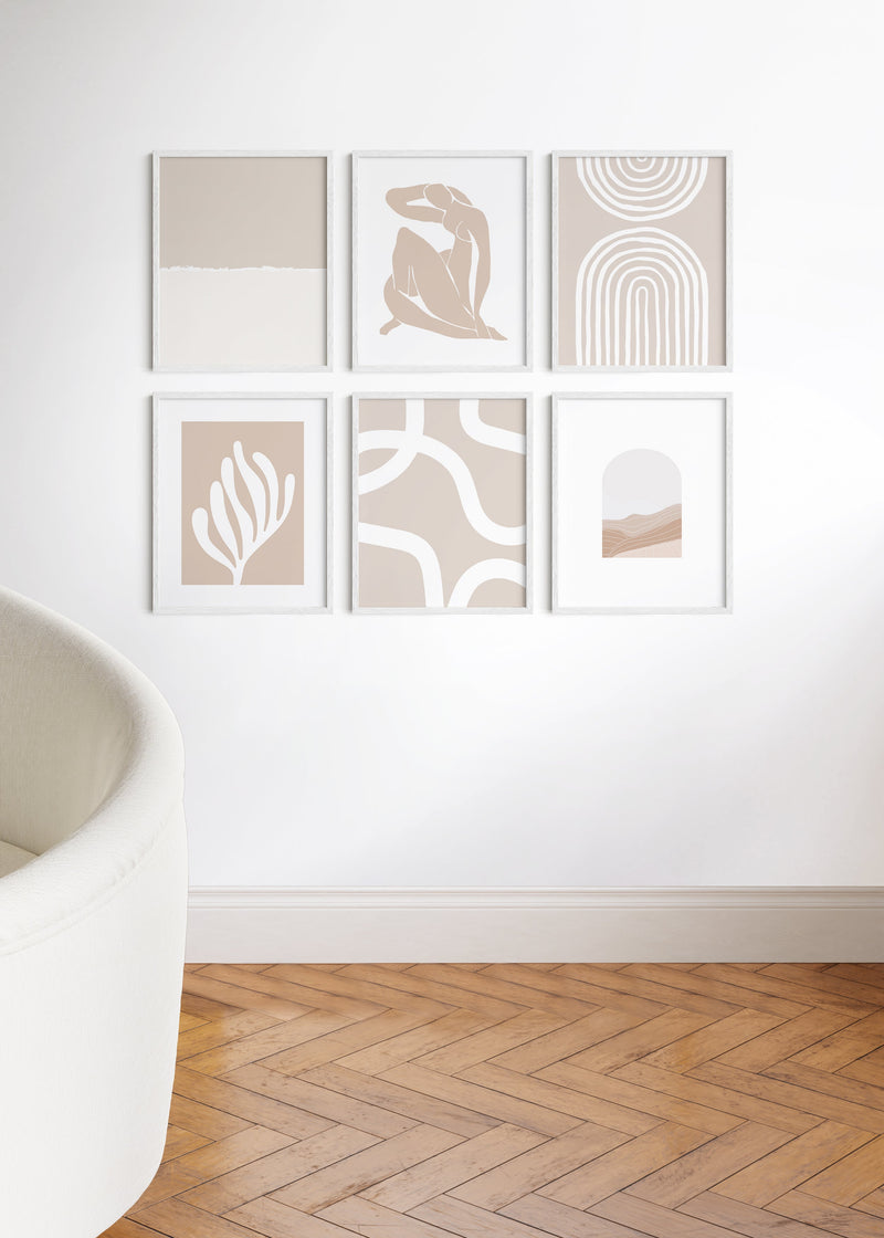 16x20 in, Set of 6, White Oak Frame