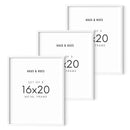 16x20 in, Set of 3, White Aluminum