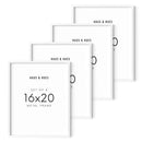 16x20 in, Set of 4, White Aluminum