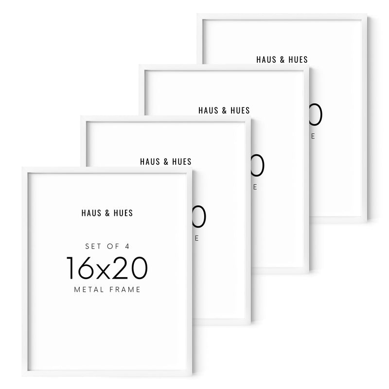 16x20 in, Set of 4, White Aluminum
