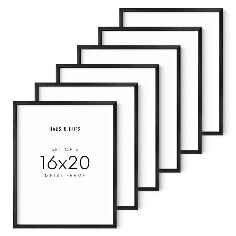 16x20 in, Set of 6, Black Aluminum