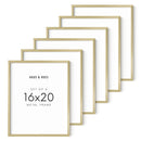 16x20 in, Set of 6, Gold Aluminum