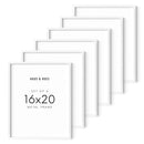 16x20 in, Set of 6, White Aluminum