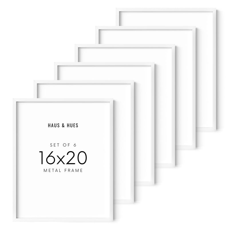 16x20 in, Set of 6, White Aluminum