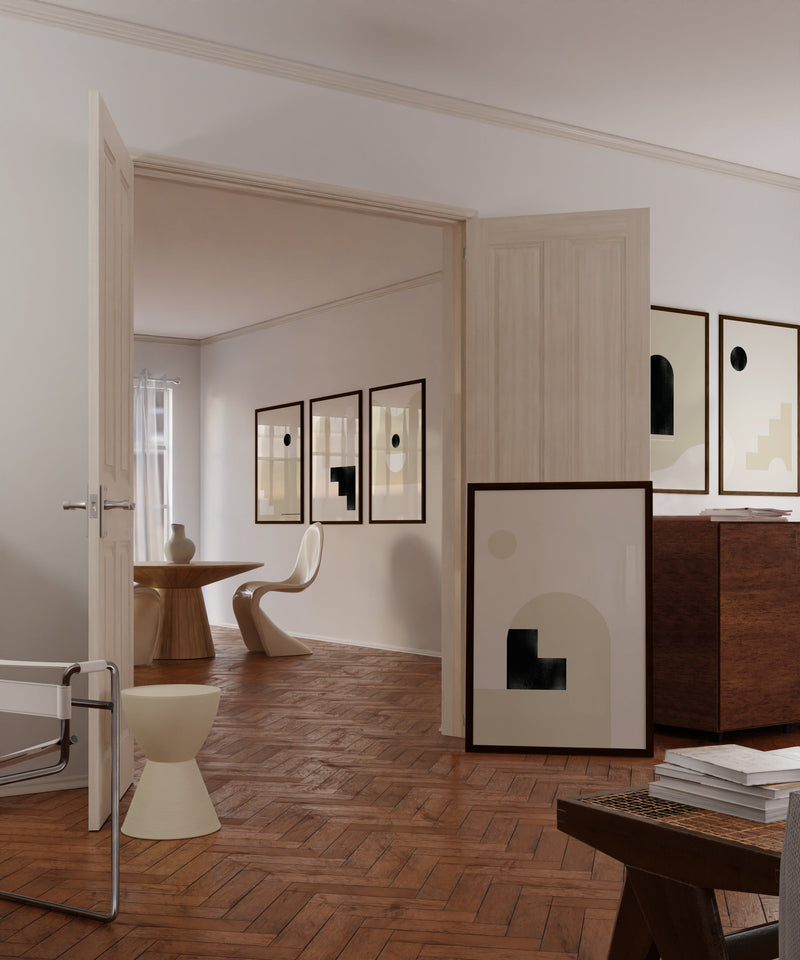 24x36 in, Set of 6, Walnut Oak Frame