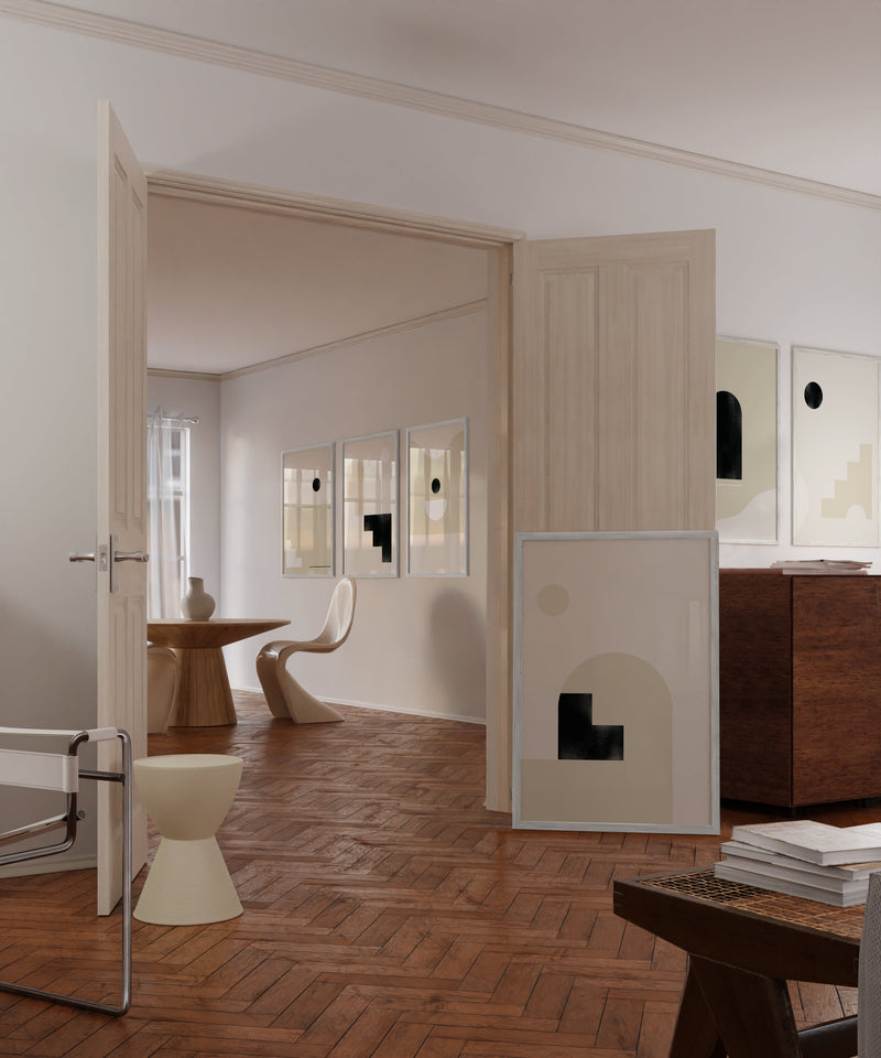 24x36 in, Set of 6, White Oak Frame