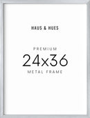 24x36 in, Set of 6, Silver Aluminum