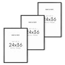 24x36 in, Set of 3, Black Aluminum