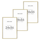24x36 in, Set of 3, Gold Aluminum