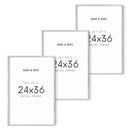 24x36 in, Set of 3, Silver Aluminum