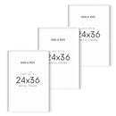 24x36 in, Set of 3, White Aluminum