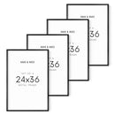 24x36 in, Set of 4, Black Aluminum