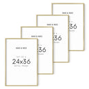 24x36 in, Set of 4, Gold Aluminum