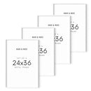 24x36 in, Set of 4, White Aluminum