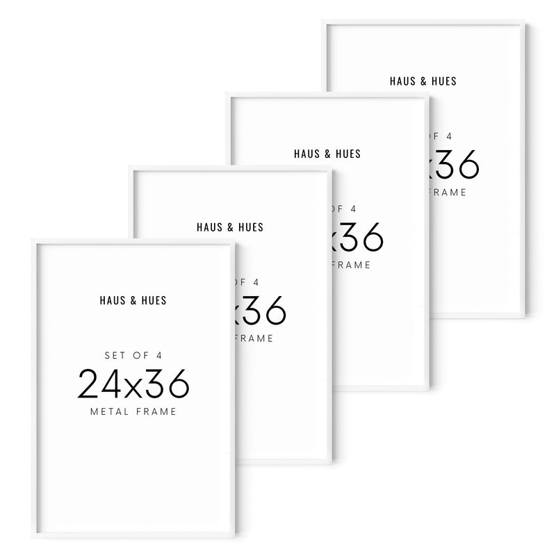 24x36 in, Set of 4, White Aluminum
