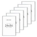 24x36 in, Set of 6, Silver Aluminum