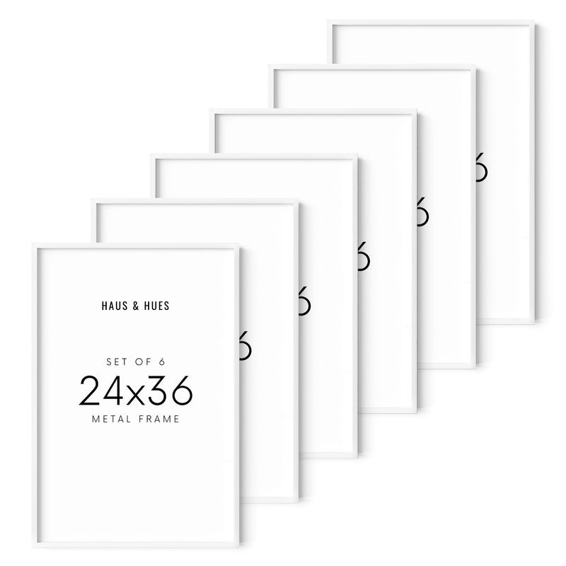 24x36 in, Set of 6, White Aluminum